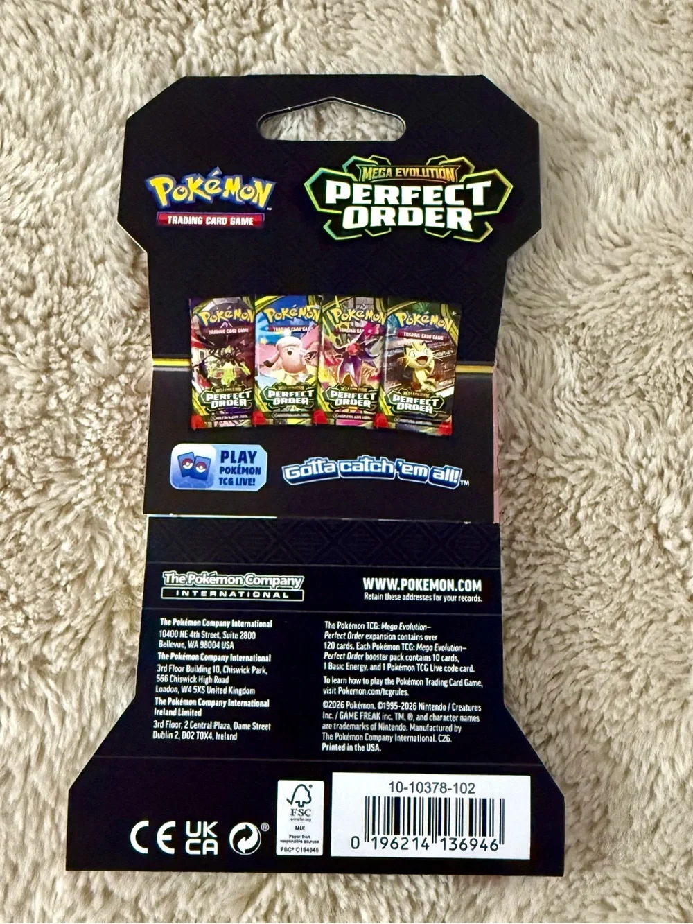 Pokémon Trading Card Game Mega Evolution Perfect Order Booster Pack